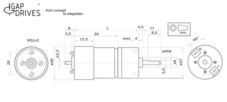 micromotors hl149 hv155 abmessungen